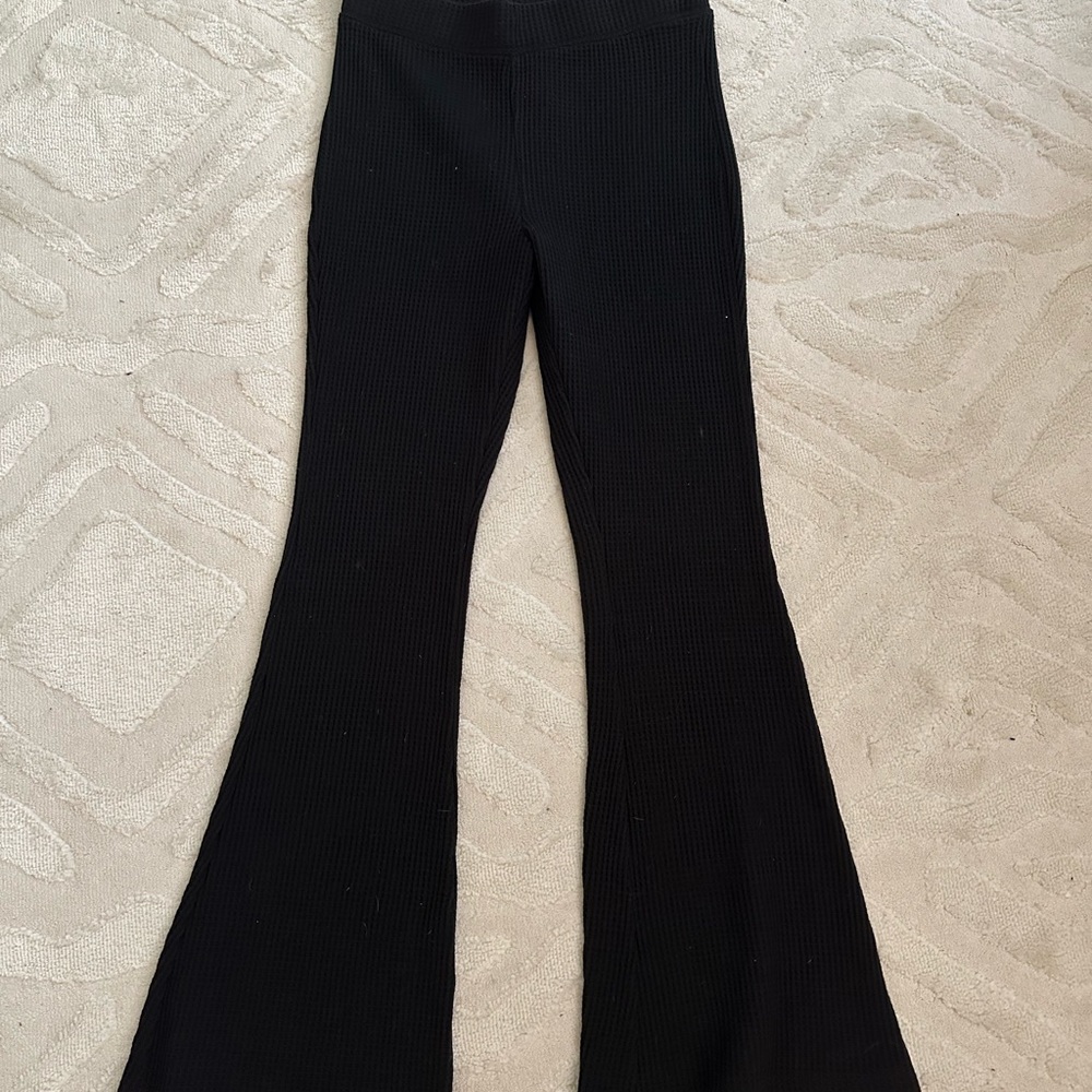 Aerie Black Textured Knit Pants